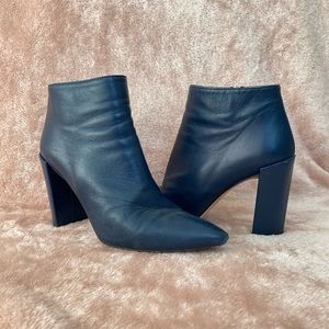 Stuart Weitzman Pure Pointy Toe Booties in Blue Nappa Leather